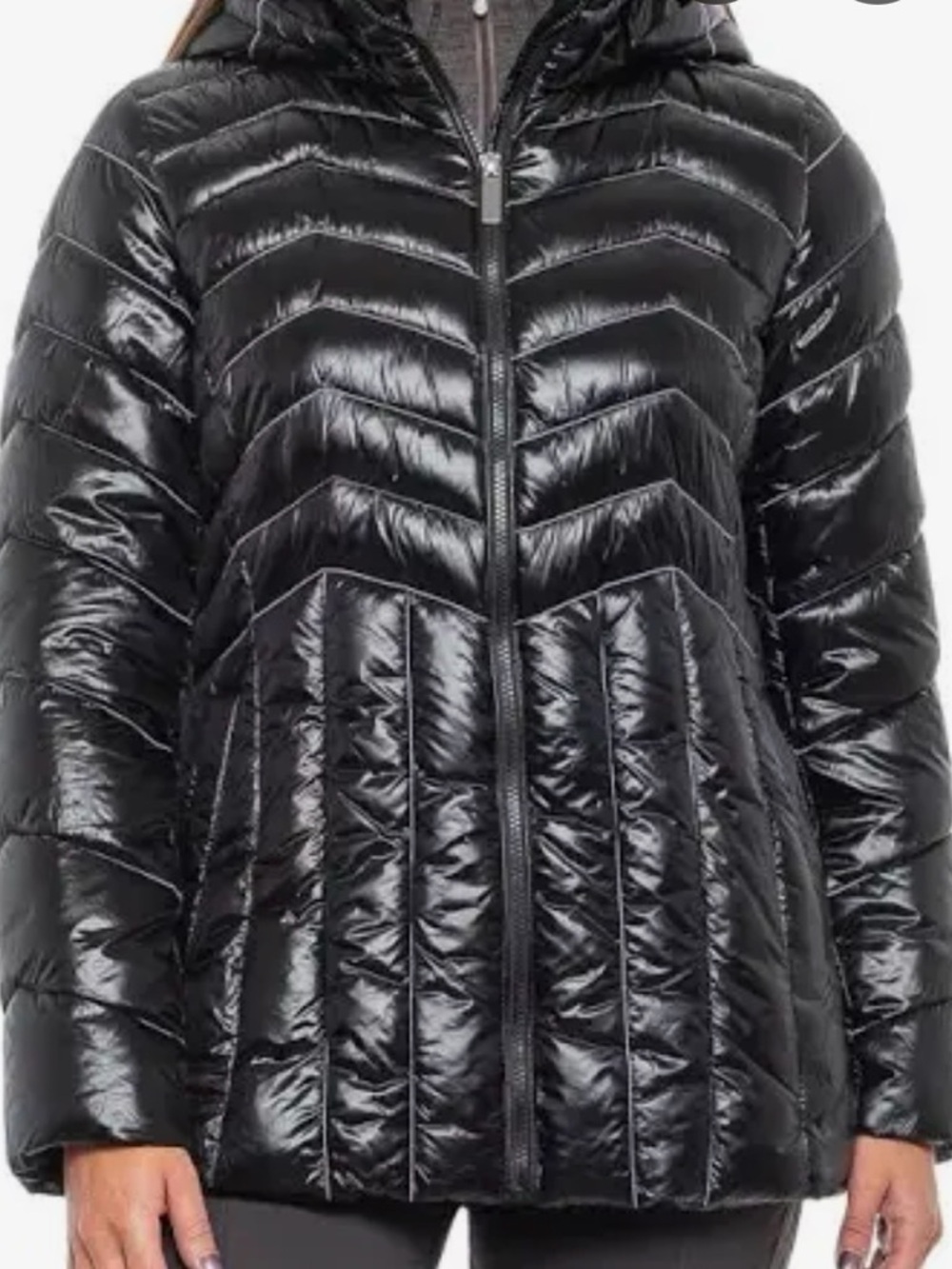 Aspen Lacquer Puffer Jacket Womens Black lightweight Insulated NEW size small